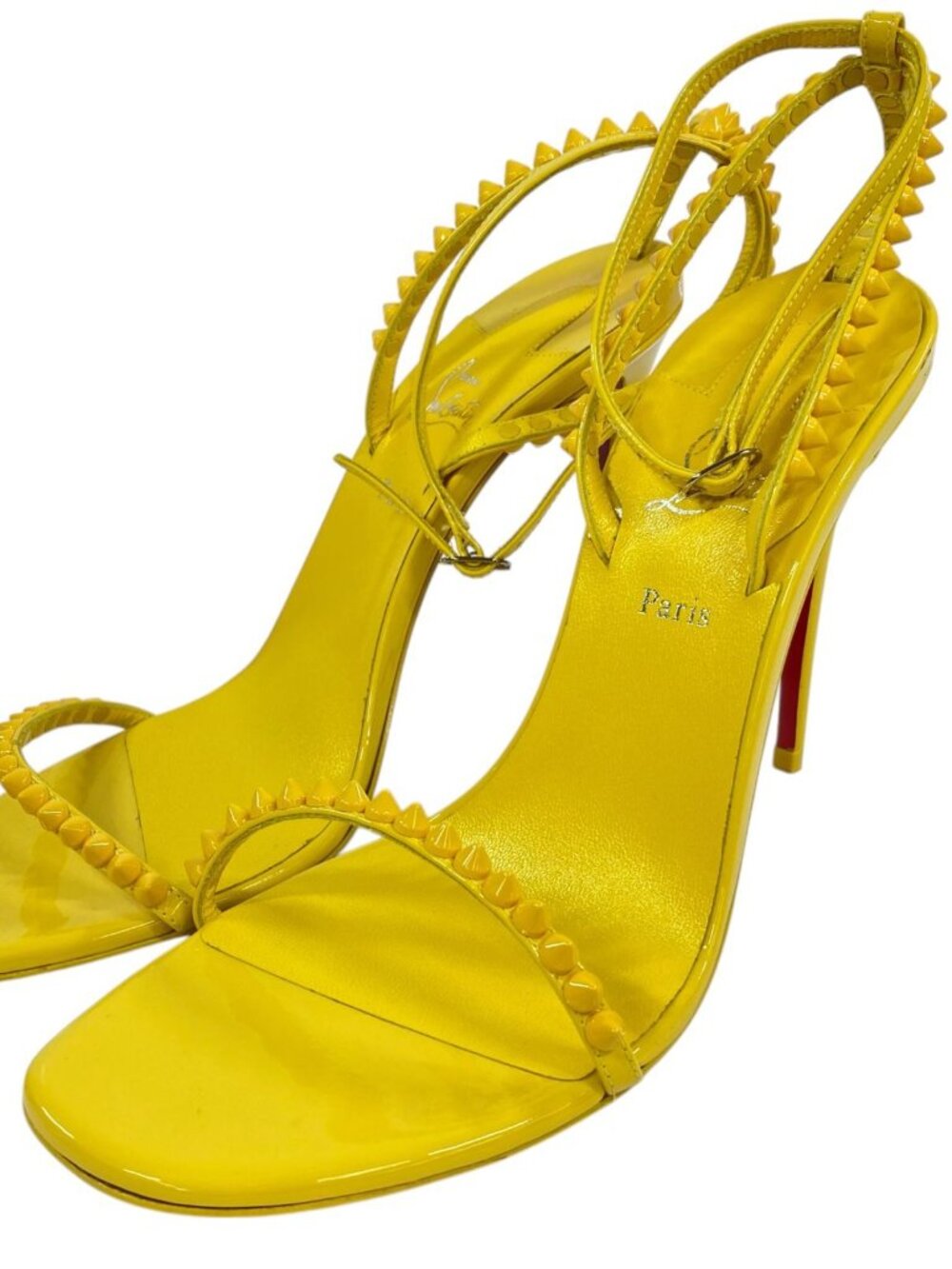 Christian Louboutin Mafaldina Spikes 100 Yellow Sandals EU 38.5